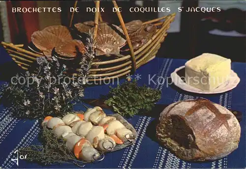 Lebensmittel Recette Brochettes de noix de coquilles Saint Jacques / Lebensmittel /