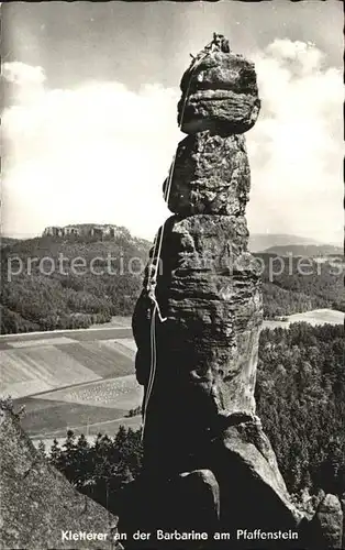 Klettern Bergsteigen Barbarine Pfaffenstein Kat. Bergsteigen