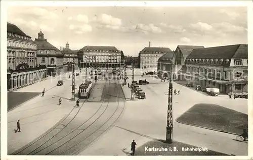 Strassenbahn Karlsruhe Bahnhofplatz Kat. Strassenbahn