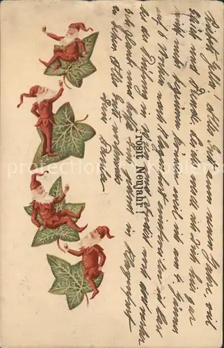 Zwerge Neujahr Litho Kat. Maerchen und Sagen