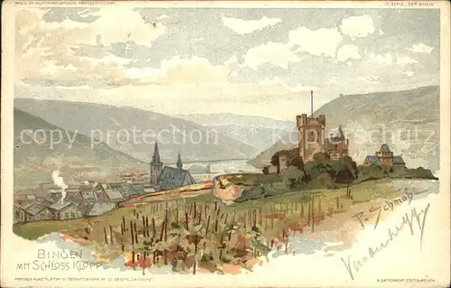 Schmohl P. Bingen Schloss Klopp  Kat. Kuenstlerlitho