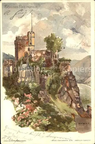 Pfaff C. Schloss Rheinstein  Kat. Kuenstlerlitho