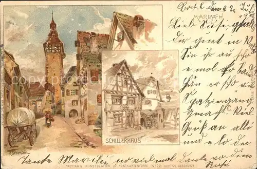 Schmohl P. Marbach Schillerhaus  Kat. Kuenstlerlitho