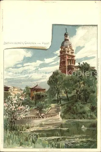 Biese Carl Karl Botansicher Garten Post Hamburg  Kat. Kuenstlerlitho