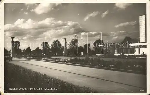 Autobahn Reichsbahn Einfahrt Mannheim Kat. Autos