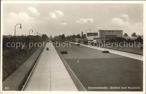 Autobahn Reichsautobahn Einfahrt Mannheim Kat. Autos