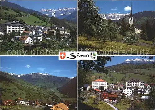 Seewis GR Teilansichten Kirche Alpenpanorama Kat. Seewis