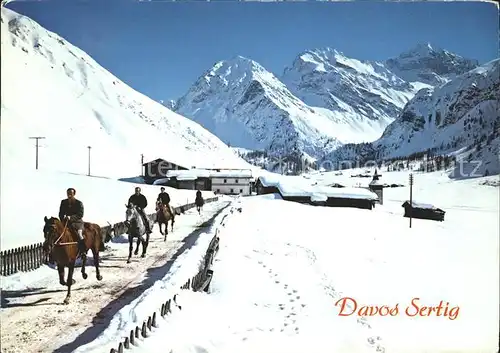 Sertig Doerfli Reitergruppe Mittagshorn Plattenhorn Hochducan Kat. Sertigpass