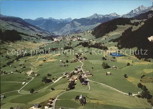 Wildhaus Schoenenboden Fliegeraufnahme mit Goggeien Speer Luetispitz Kat. Wildhaus