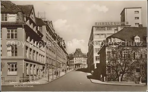 Schwenningen Neckar Bahnhofstrasse mit Kienzler Uhren / Villingen-Schwenningen /Schwarzwald-Baar-Kreis LKR