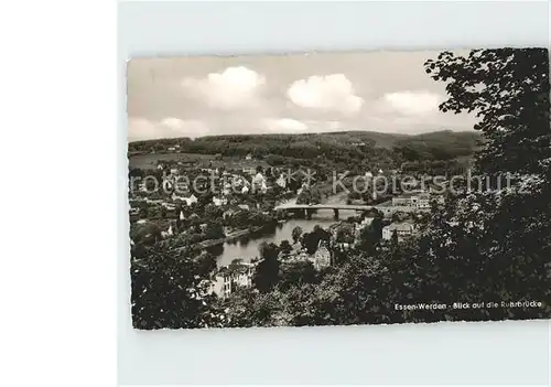 Essen Werden Blick von der Ruhrbruecke Kat. Essen