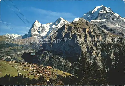 Muerren BE Schilthornbahn Muerren mitb EigerMoench u. Jungfrau Kat. Muerren