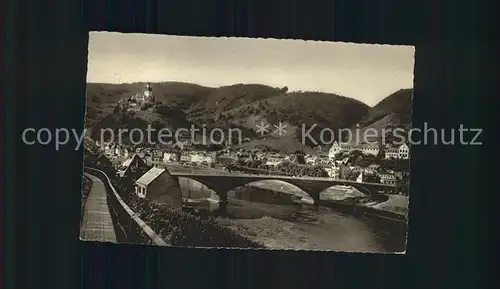 Cochem Mosel Neue Bruecke mit Stadt und Burg Kat. Cochem