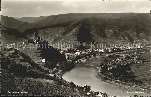 Cochem Mosel Panorama Weinberge Kat. Cochem