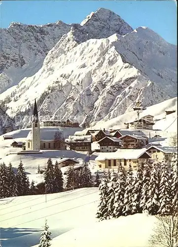 Hirschegg Kleinwalsertal Vorarlberg mit Kirche und Widderstein Kat. Mittelberg