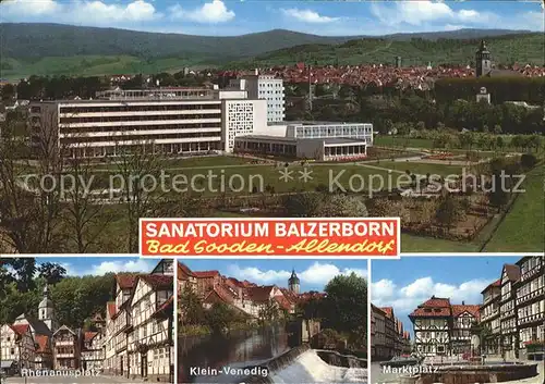 Allendorf Bad Sooden Sanatorium Balzerborn Klein Venedig Rhenanusplatz Kat. Bad Soden am Taunus