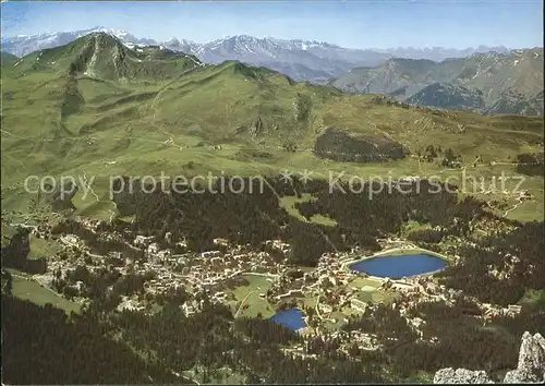 Arosa GR Fliegeraufnahme Gesamtansicht mit Weisshorngipfel Kat. Arosa