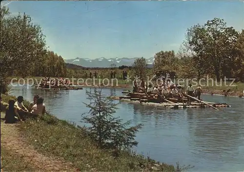 Isartal Froehliche Flossfahrt Kat. Pullach i.Isartal