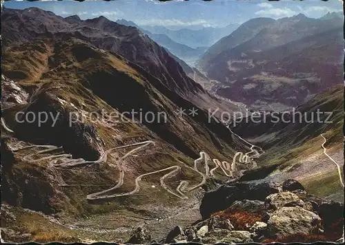 Val Tremola Gotthardstrasse Gotthardpass Kat. Eisenbahn