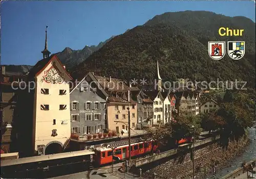 Chur GR Obertor mit Rhaet Bahn Kat. Chur