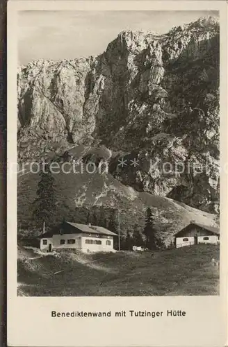 Tutzingerhuette mit Benediktenwand Kat. Benediktbeuern