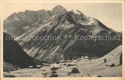 Mittelberg Kleinwalsertal Widderstein Baerenkopf Kat. Oesterreich