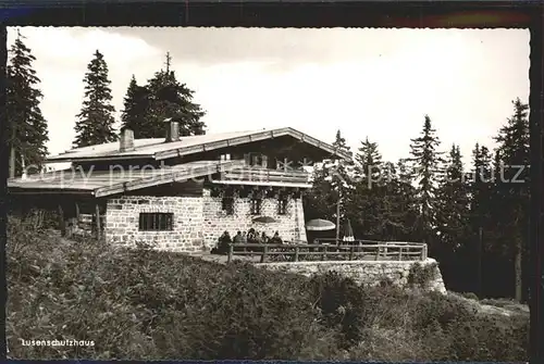 Lusenschutzhaus Terrasse Kat. Neuschoenau