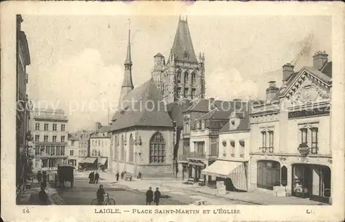 Aigle VD Place Saint Martin et Eglise Kat. Aigle