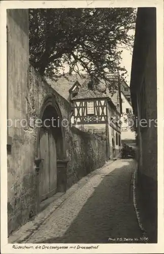 Foto Zeitz F.G. Nr. 1096 Ruedesheim Drosselgasse Drosselhof  Kat. Berchtesgaden