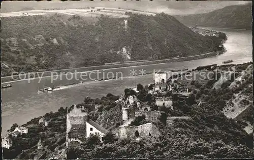 Bornhofen Kamp Rheinpartie Ruine Liebenstein und Sterrenberg Kat. Kamp Bornhofen