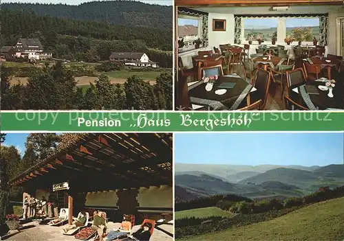 Oesterberge Pension Haus Bergeshoeh Gastraum Hallenbad Landschaftspanorama