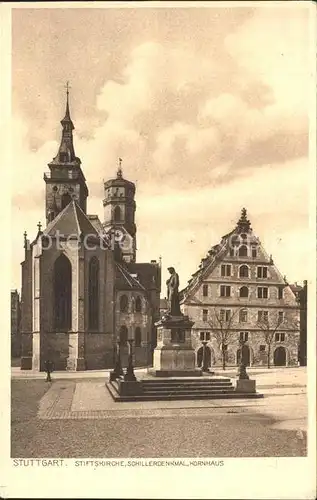 Stuttgart Stiftskirche Schillerdenkmal Kornhaus Kat. Stuttgart