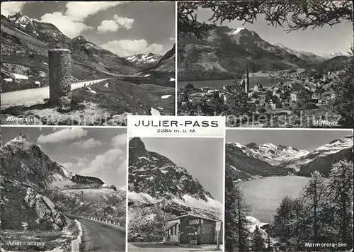 Julierpasshoehe Marmorena See Sankt Moritz Roemersaeule / Julier /Rg. Tiefencastel