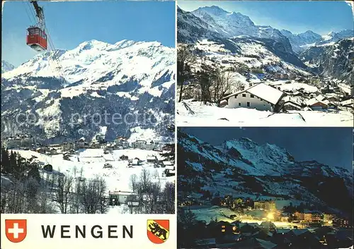 Wengen BE Total Panorama Nachtaufnahme Kat. Wengen