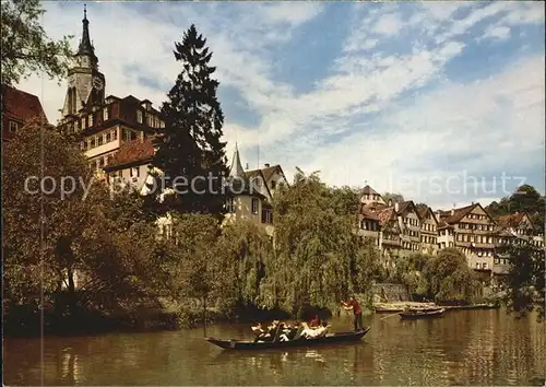 Tuebingen Universitaetsstadt Neckarpartie mit Hoelderlinturm Kat. Tuebingen