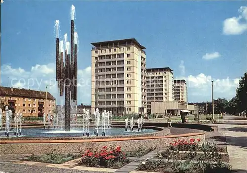 Halle Saale Chemiebrunnen Hochhaeuser Leninallee Kat. Halle