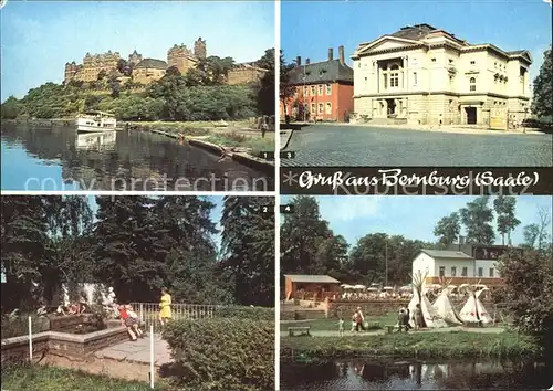 Bernburg Saale Schloss Cafegarten Paradies Theater  Kat. Bernburg