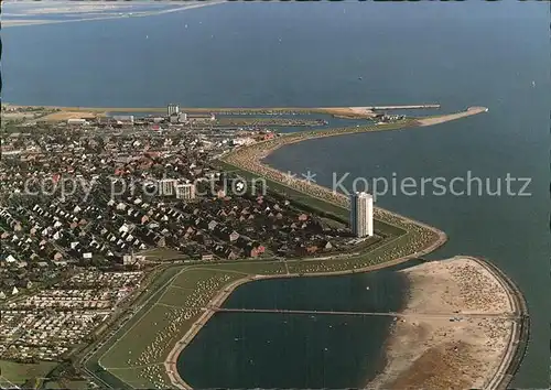 Buesum Nordseebad mit Perlebucht Fliegeraufnahme Kat. Buesum