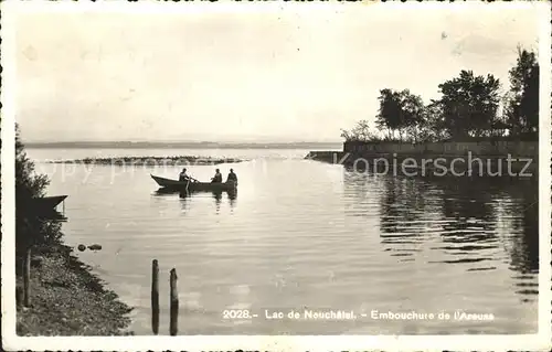 Lac de Neuchatel Embouchure de l Areuse Bateau Kat. Neuchatel