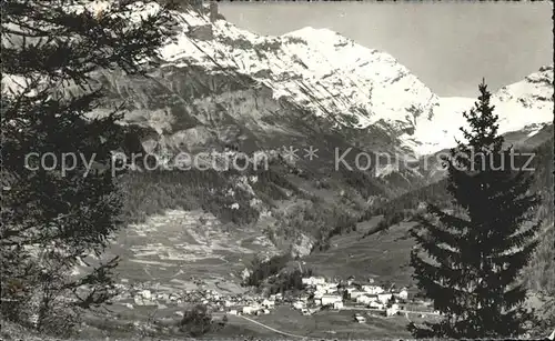 Leukerbad Panorama mit Balmhorn Kat. Loeche les Bains