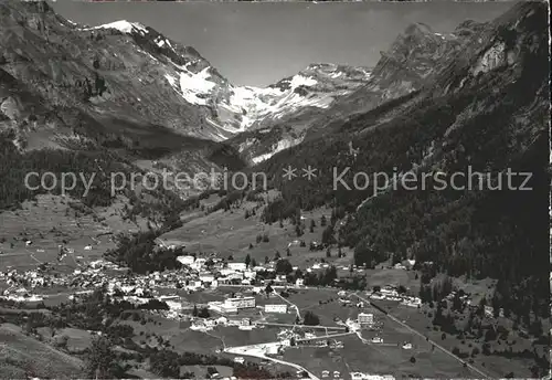 Leukerbad Panorama mit Balmhorn Gitzifurgge Majinghorn Kat. Loeche les Bains