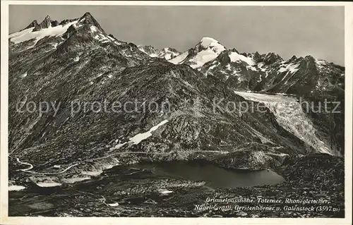 Gletsch Grimselpasshoehe Totensee Rhonegletscher Gebirgspanorama Kat. Rhone