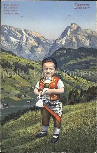 Toggenburg Toggenburger Trachten Kind Alpen Kat. Wildhaus