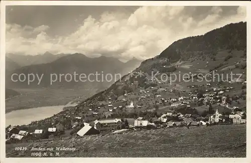 Amden SG mit Wallensee Alpenpanorama Kat. Amden