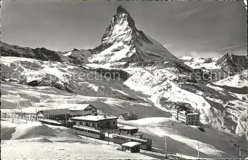 Zermatt VS Station Riffelberg mit Matterhorn Wintersportplatz Walliser Alpen Kat. Zermatt