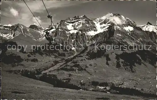 Adelboden Sesselbahn Schwandfeldspitz Alpenpanorama Kat. Adelboden