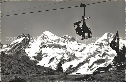 Kandersteg BE Sesselbahn Oeschinen Bluemlisalp Fruendhorn Berner Alpen Kat. Kandersteg