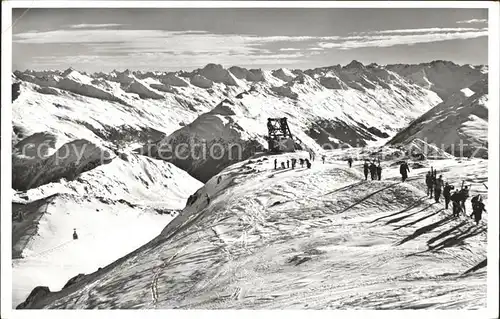 Weissfluhgipfel Luftseilbahn mit Flueela Weisshorn Kat. Weissfluh