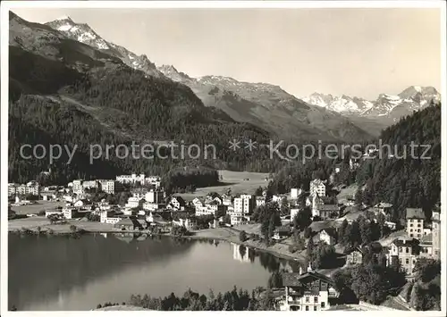 St Moritz Bad GR mit Piz Corvatsch und La Margna Kat. St Moritz