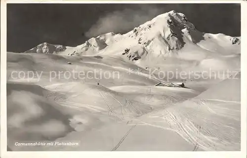 Arosa GR Carmennahuette mit Plattenhorn Kat. Arosa